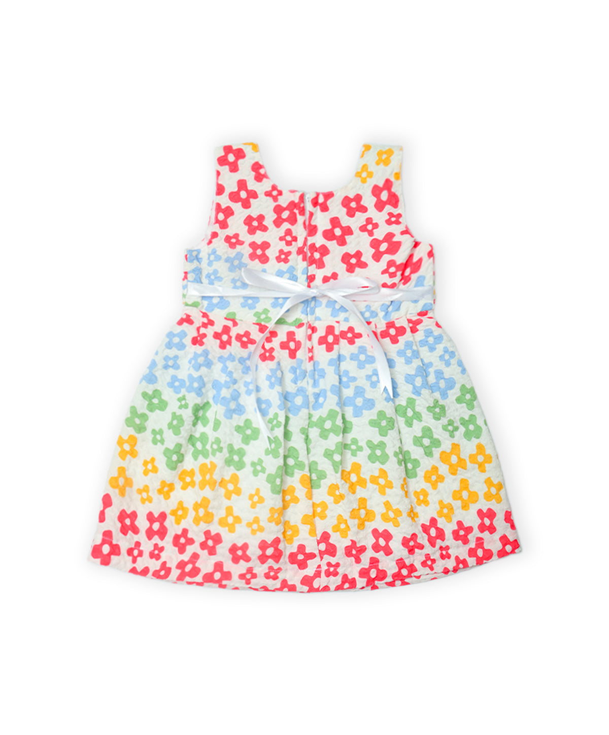 Enfance Sleeveless Multi Color Flower Printed Casual Dress-Red