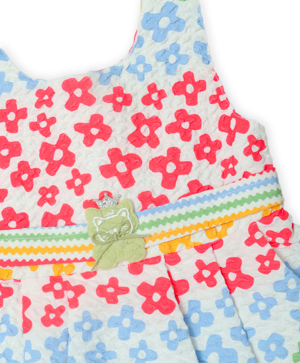 Enfance Sleeveless Multi Color Flower Printed Casual Dress-Red