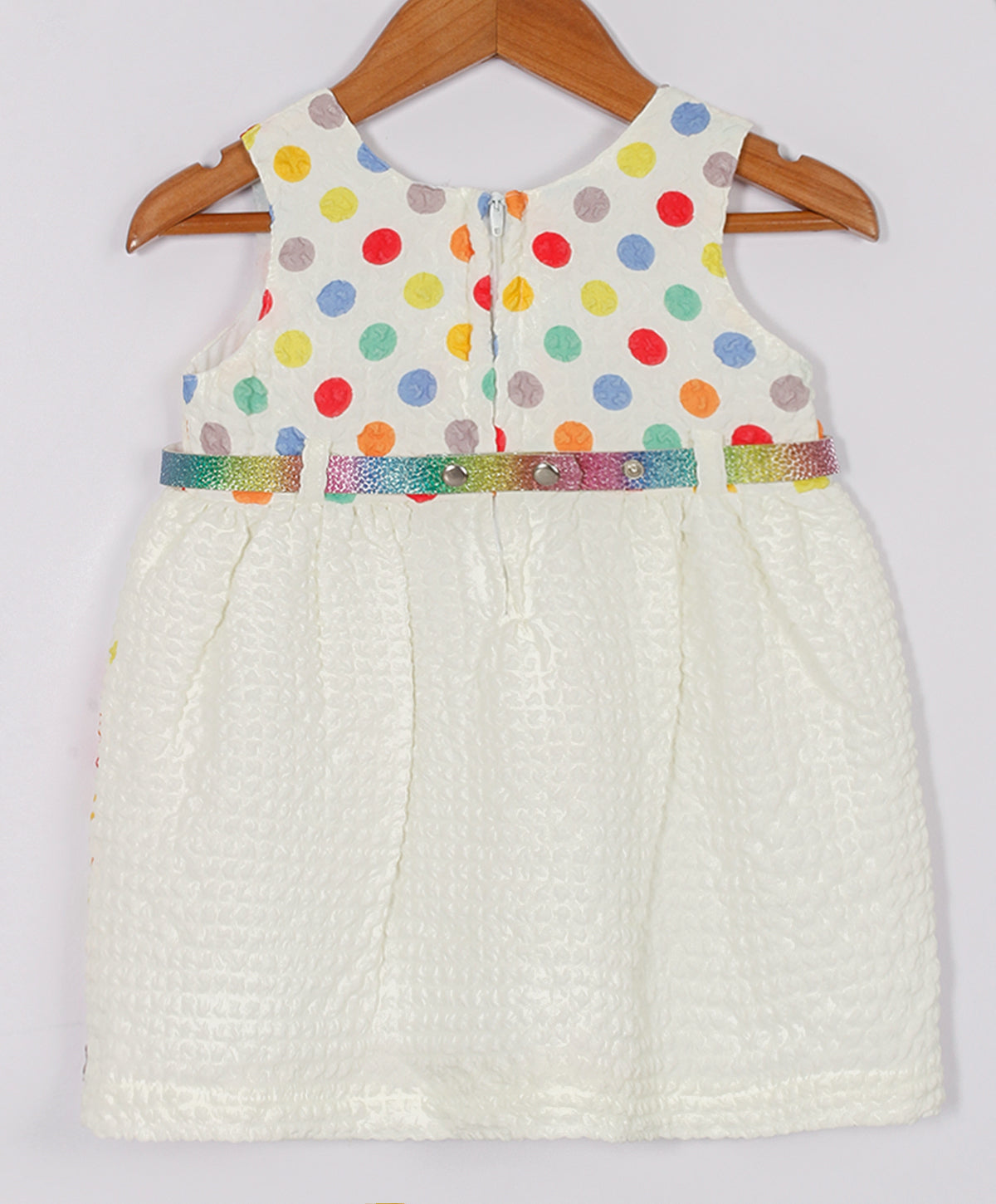 Enfance Sleeveless Multi Polka Dot Printed Casual Dress - Red