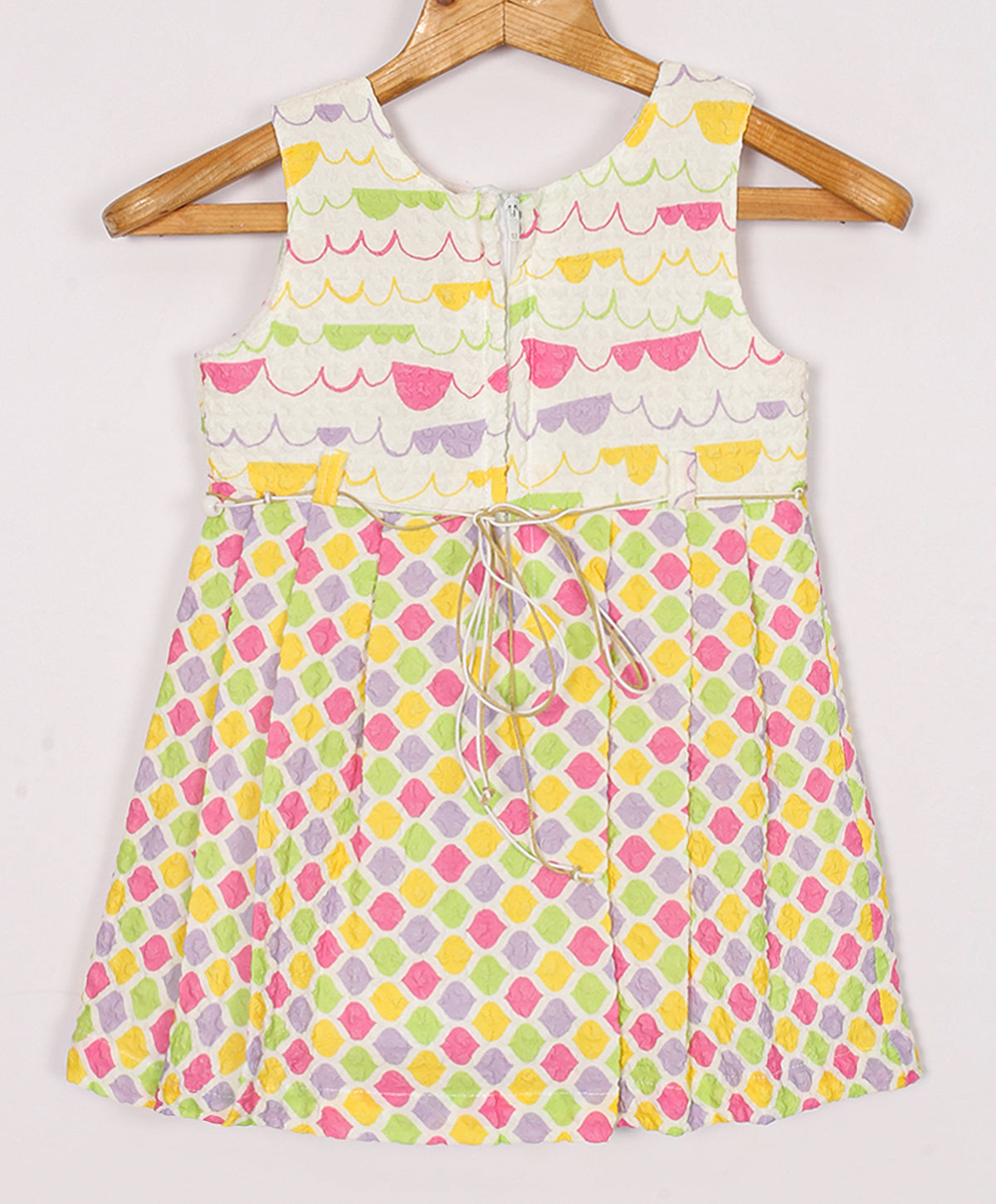 Enfance Sleeveless Honeycomb Printed Casual Dress - Tomato