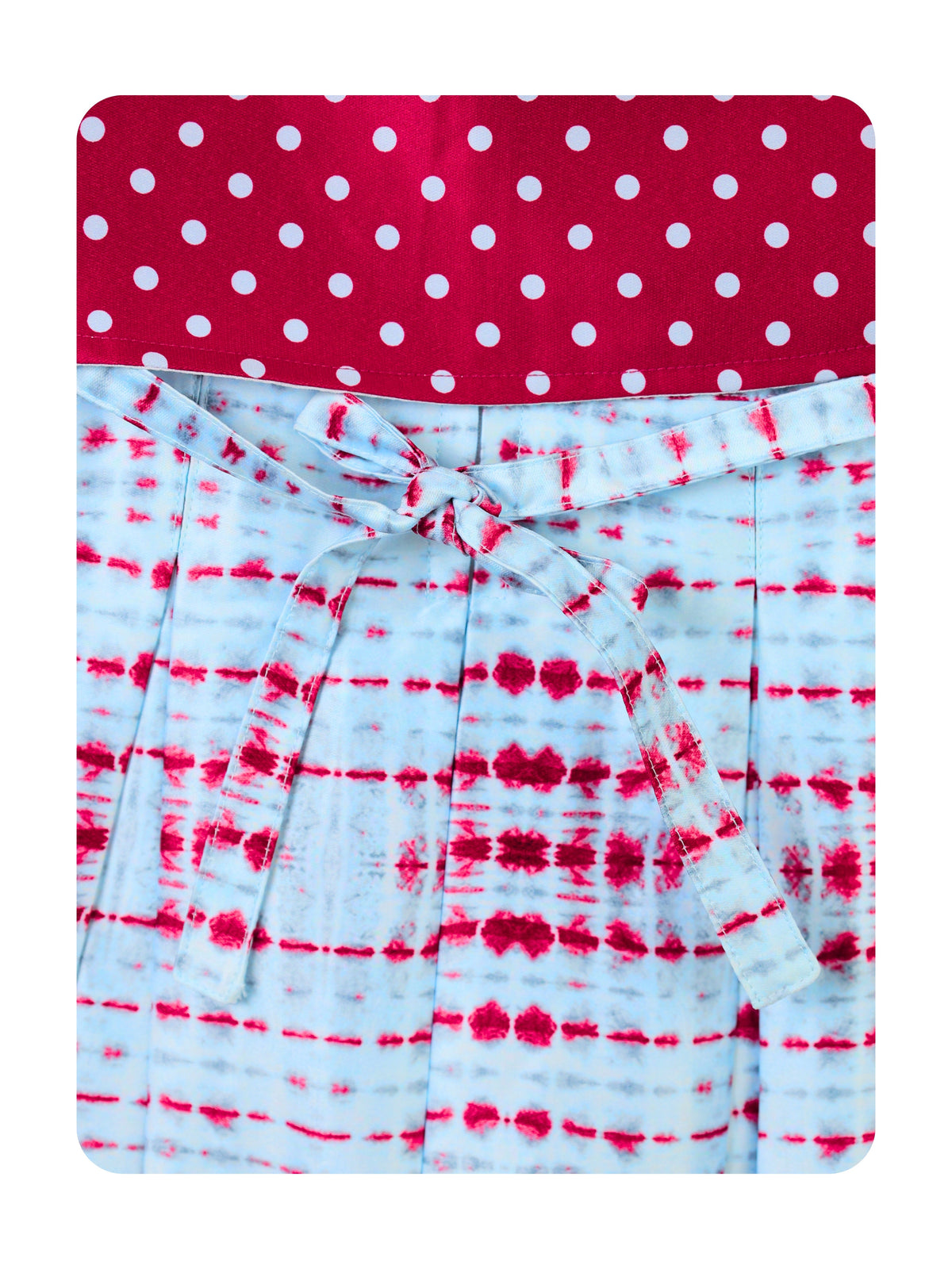 Enfance Striped Printed Dress With Three Fourth Sleeves Polka Dot Jacket - Maroon