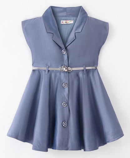 Enfance Core Half Sleeves Solid Dress -Grey