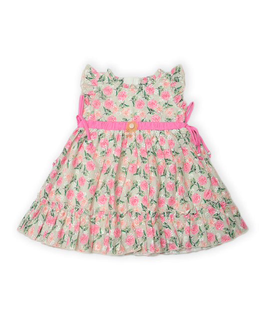 Enfance Sleeveless Allover Printed Casual Dress-Pink