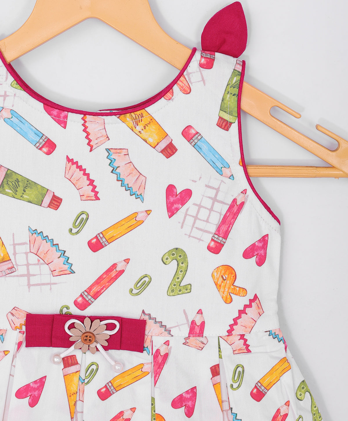 Enfance Sleveelees Pencil Printed Dress Casual Dress -D.Pink