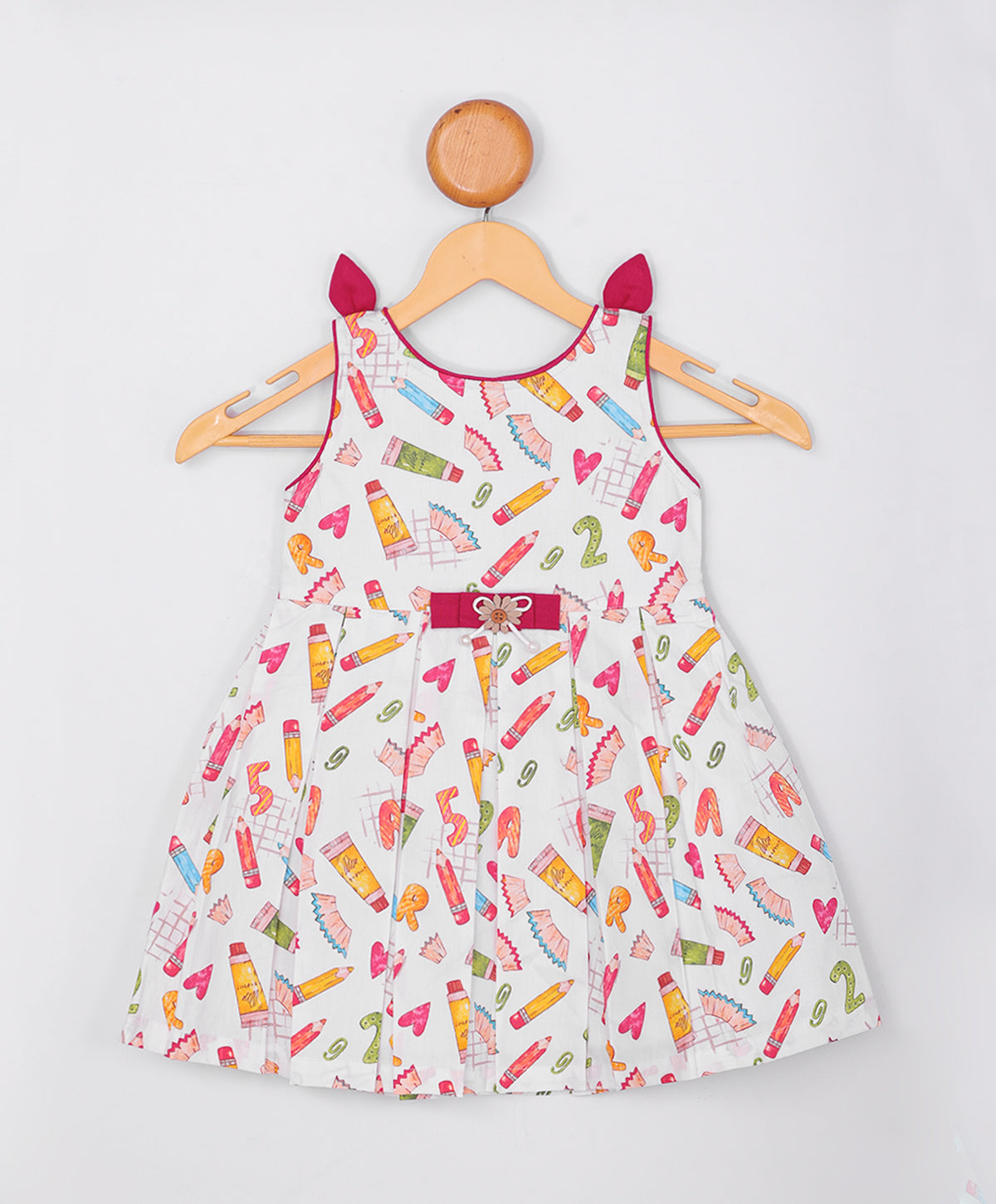 Enfance Sleveelees Pencil Printed Dress Casual Dress -D.Pink