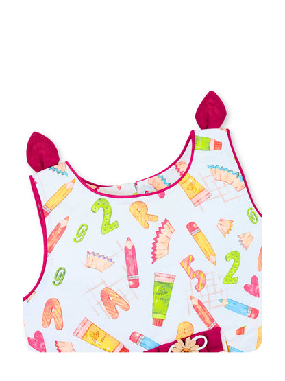Enfance Sleveelees Pencil Printed Dress Casual Dress -Red