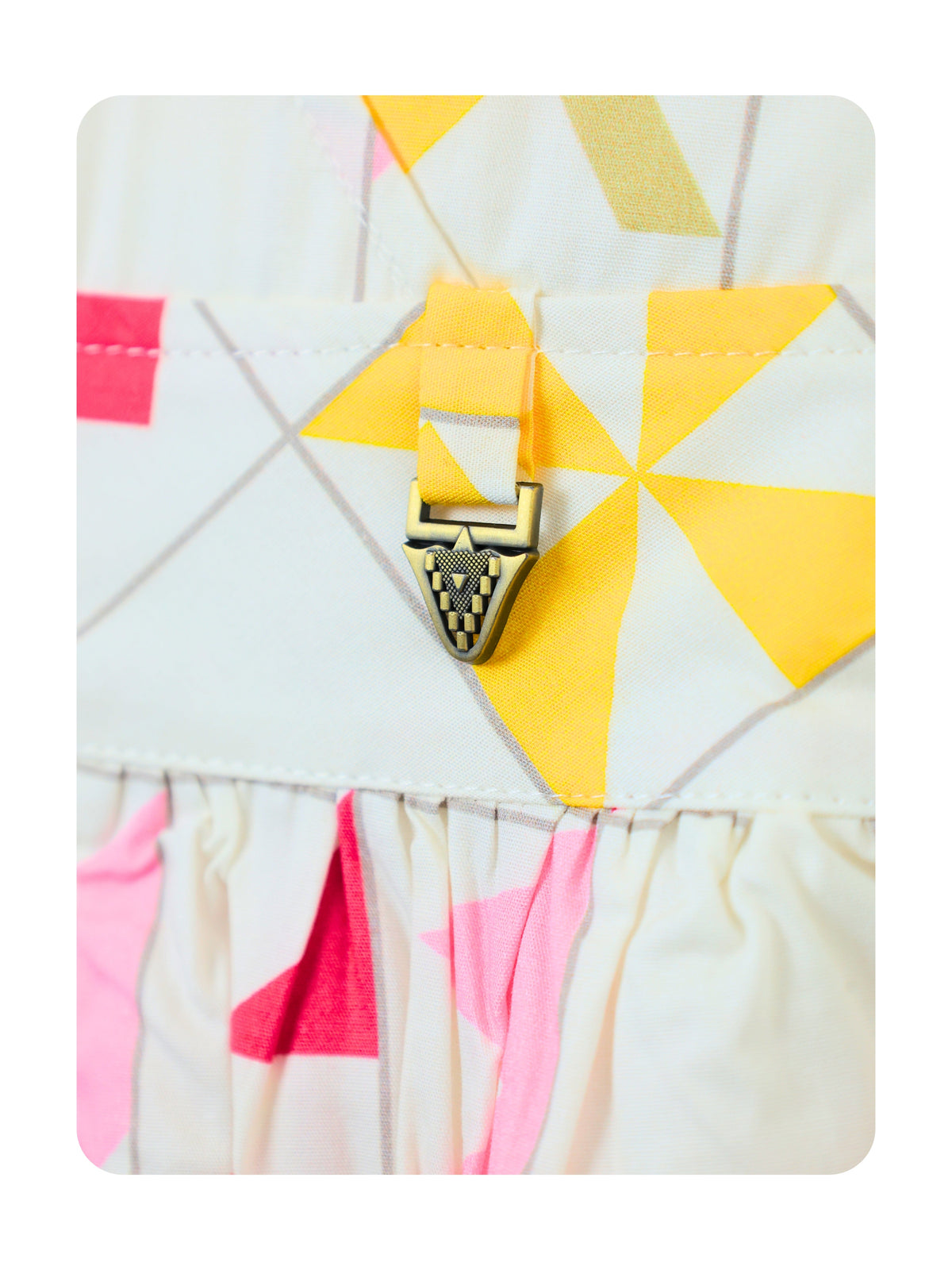 Enfance Sleeveless Pleated & Geometric Printed Dress - Pink