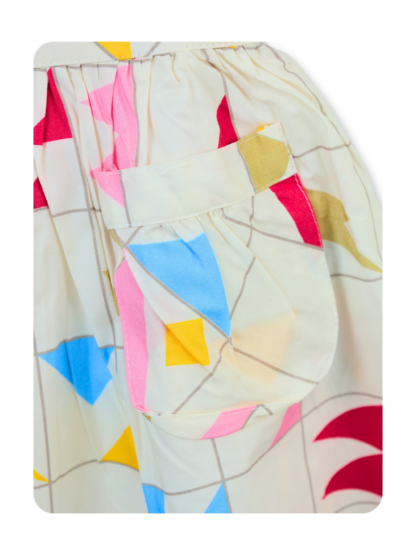 Enfance Sleeveless Pleated & Geometric Printed Dress - Pink