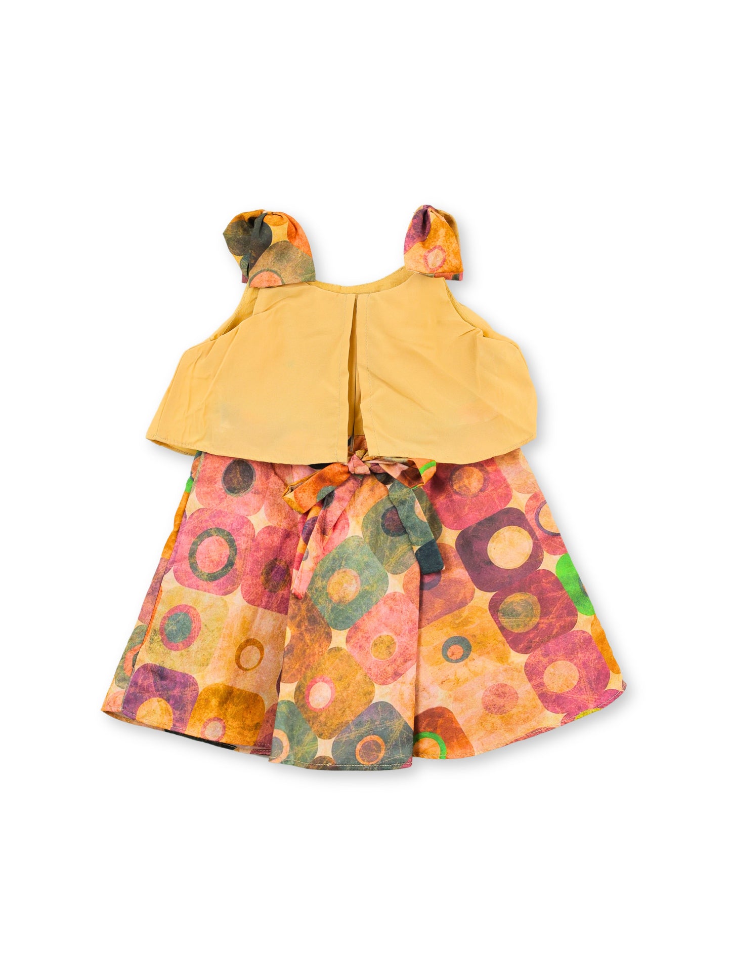 Enfance Sleeveless Floral Applique & Printed Dress - Fawn