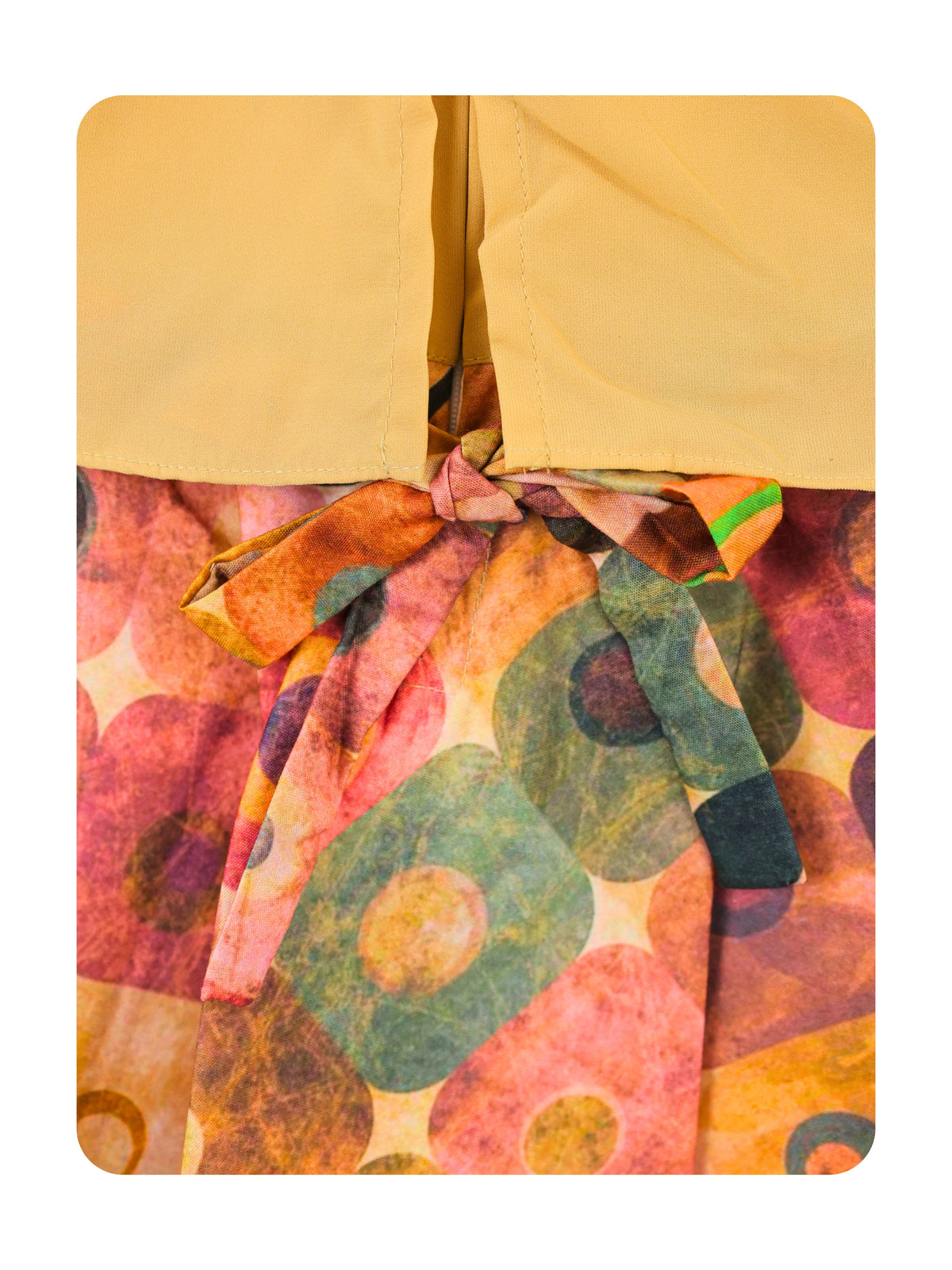 Enfance Sleeveless Floral Applique & Printed Dress - Fawn