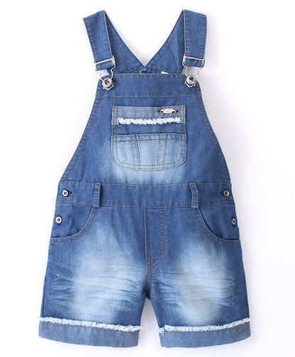 Enfance  Denim Dungaree With Short Sleeves Tee -Red