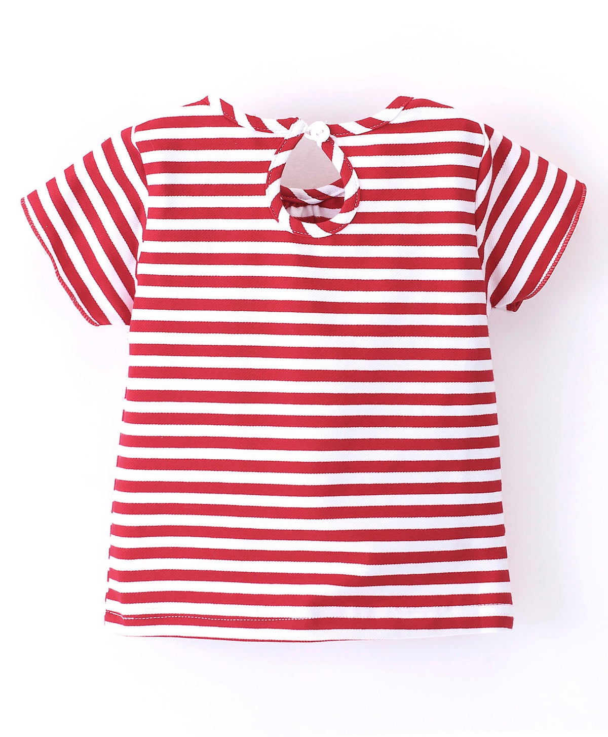 Enfance  Denim Dungaree With Short Sleeves Tee -Red