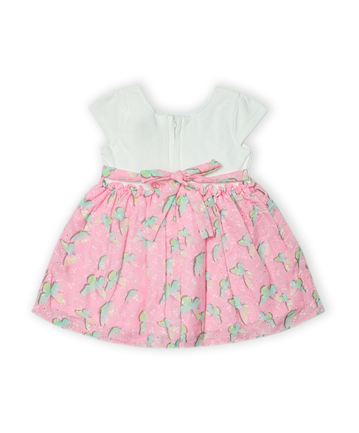 Enfance Sleeveless Butterfly Printed Casual Dress-Peach