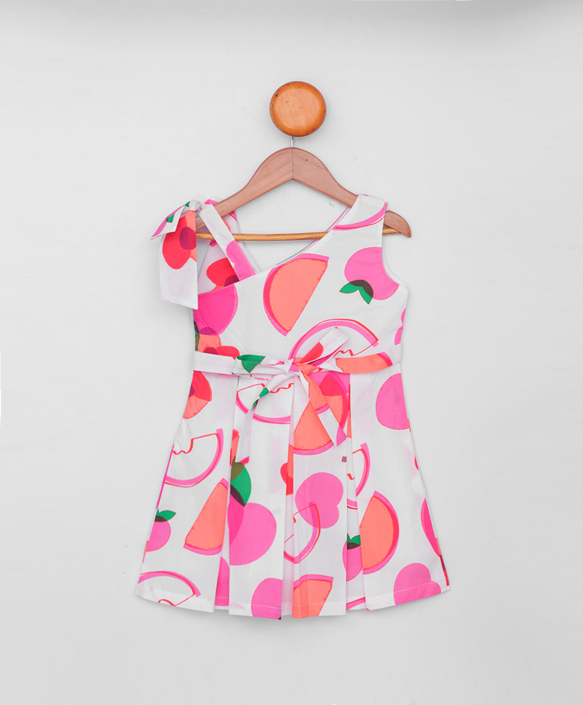 Enfance Sleeveless Fruits Printed Dress-Pink