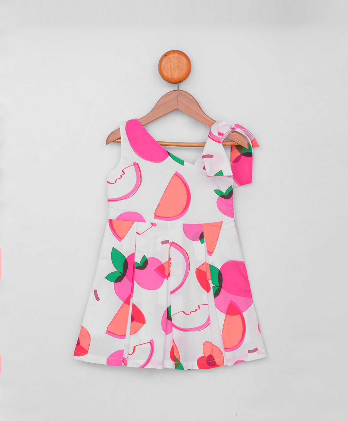 Enfance Sleeveless Fruits Printed Dress-Pink