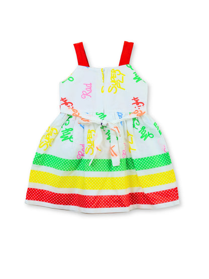 Enfance Sleeveless Floral Applique & Printed Dress - Red