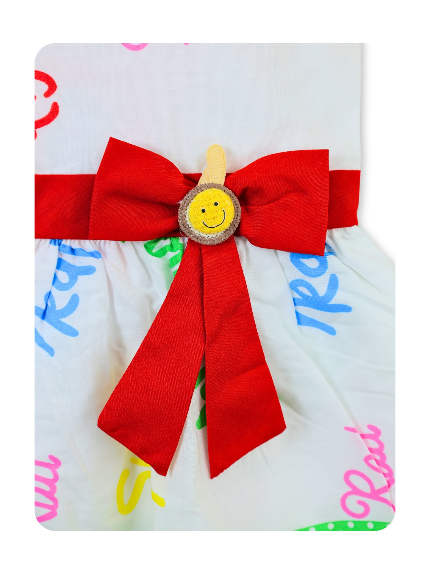 Enfance Sleeveless Floral Applique & Printed Dress - Red