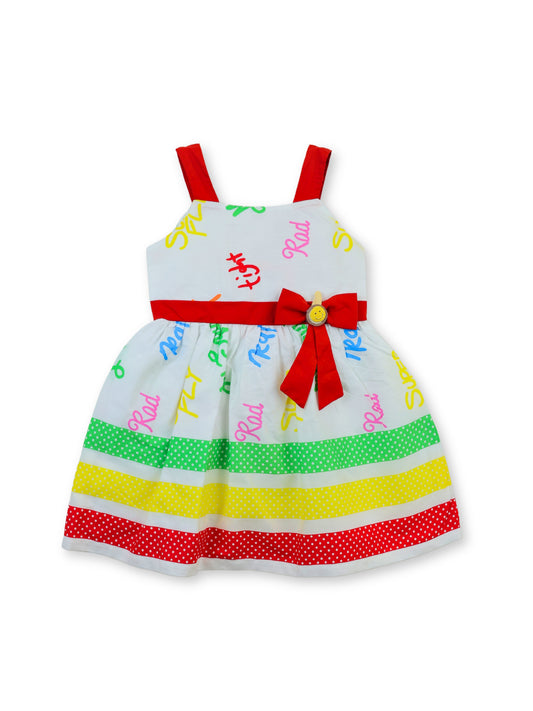 Enfance Sleeveless Floral Applique & Printed Dress - Red