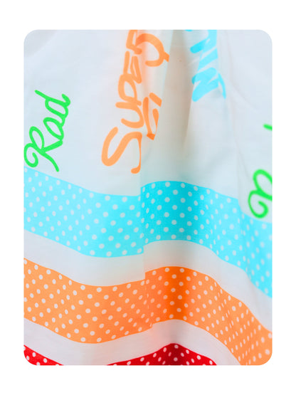 Enfance Sleeveless Floral Applique & Printed Dress - Orange