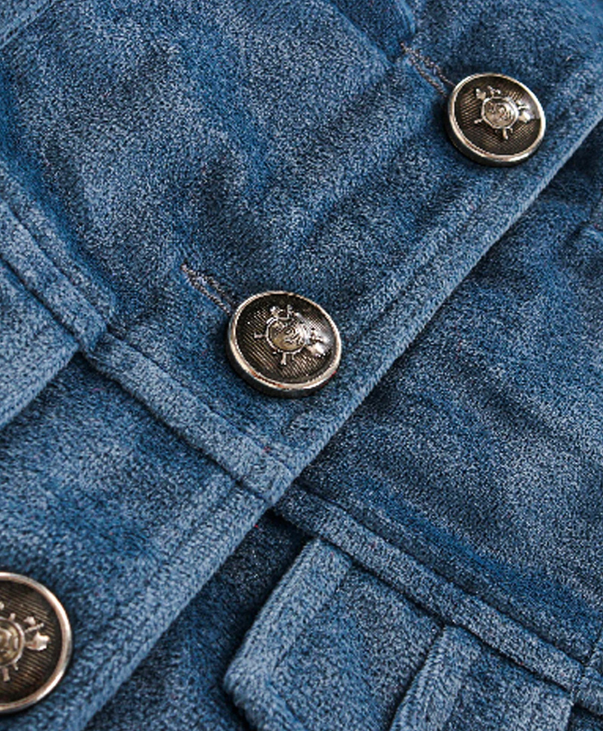 Enfance Full Sleeves Solid Winter Jacket -Blue
