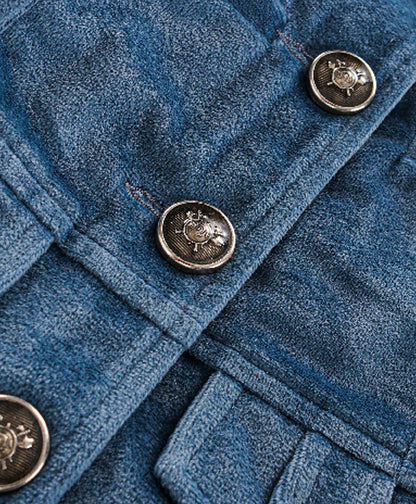 Enfance Full Sleeves Solid Winter Jacket -Blue