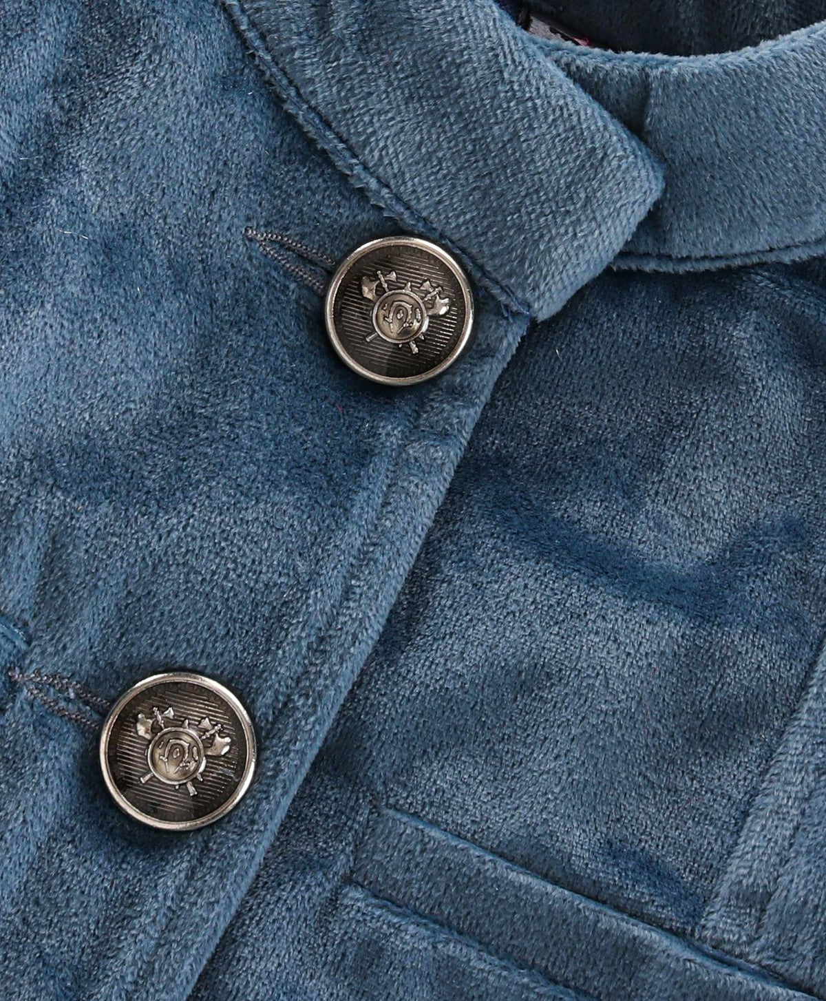 Enfance Full Sleeves Solid Winter Jacket -Blue