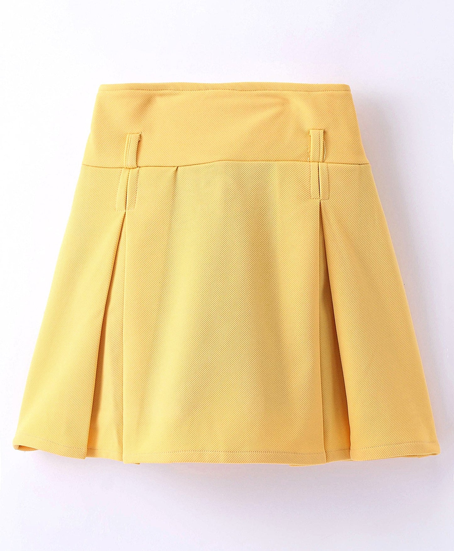 Enfance Half Sleeves Top With Pleated Skirt-Yellow