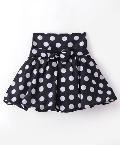 Enfance Core Bell Sleeves Top With Printed Skirt-Peach