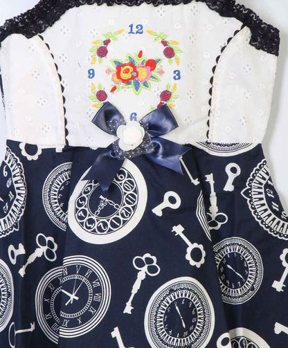 Enfance  Flared Sleeves Printed Dress - Blue