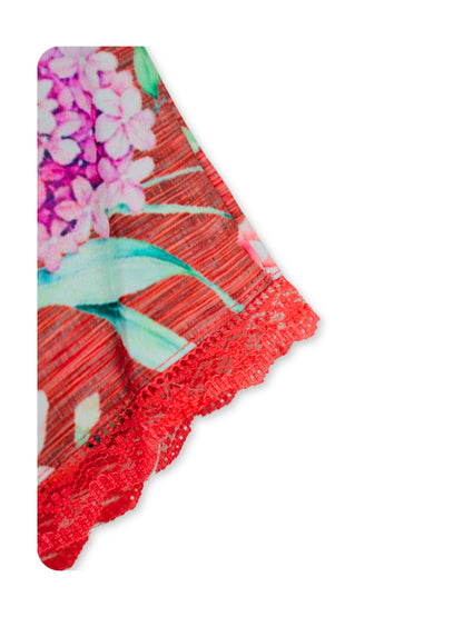 Enfance Sleeveless Floral Applique & Printed Dress - Peach