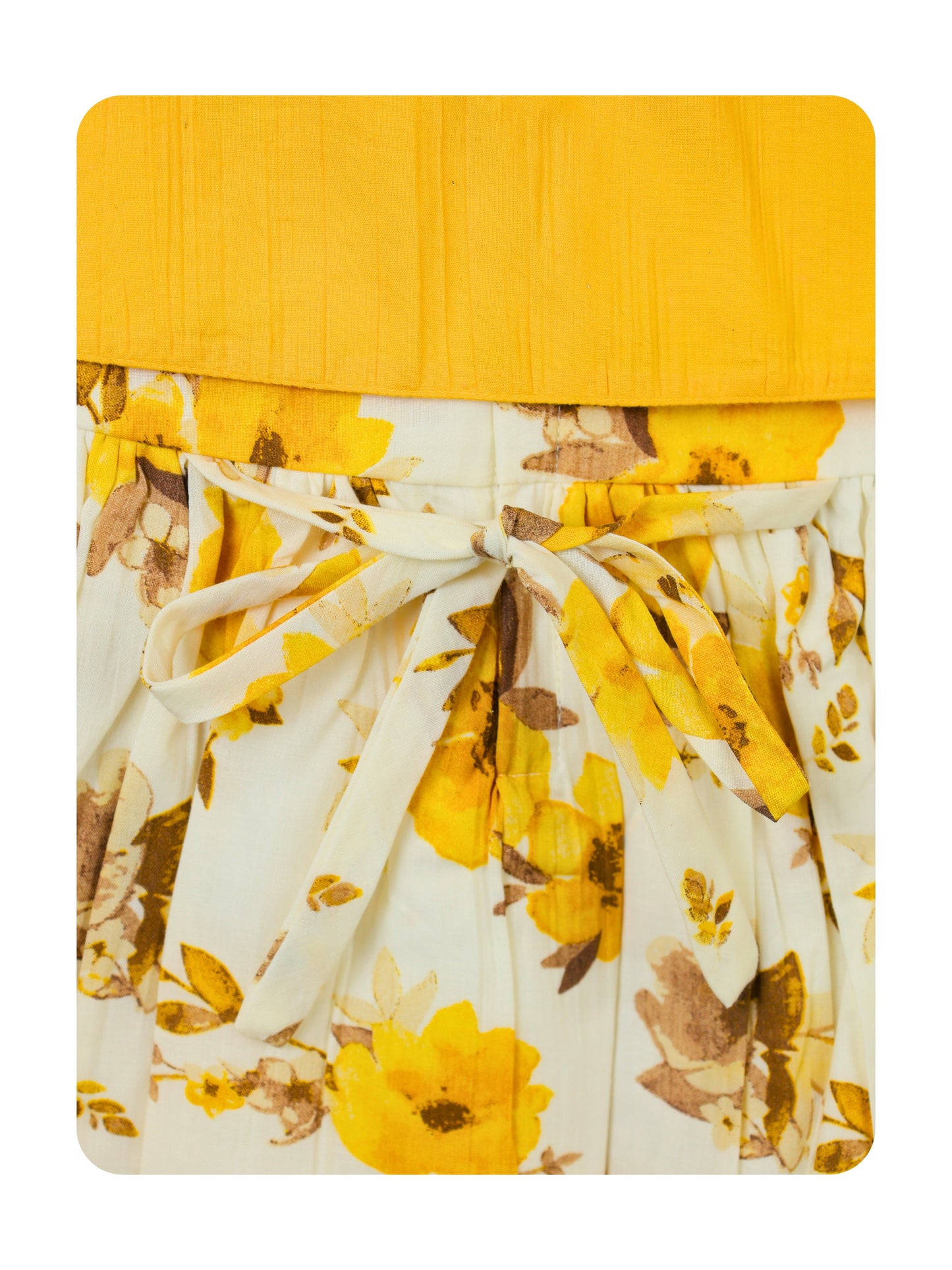 Enfance Cotton Floral & Typography Printed Dress With Half Sleeves Jacket - Mustard