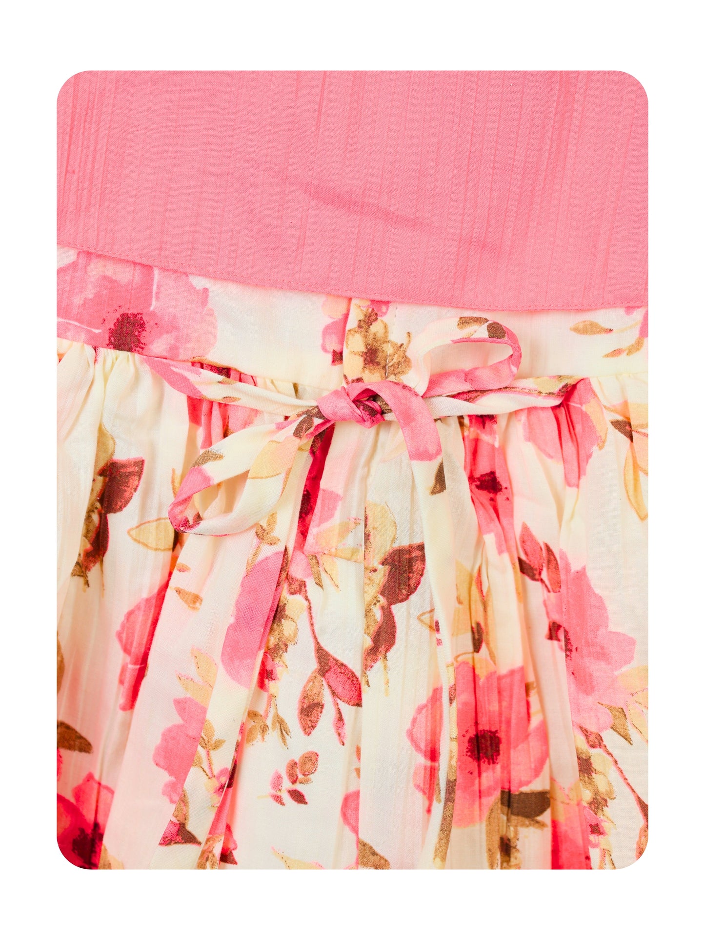 Enfance Half Sleeve Cotton Floral & Typography Printed Dress With Half Sleeves Jacket - Pink