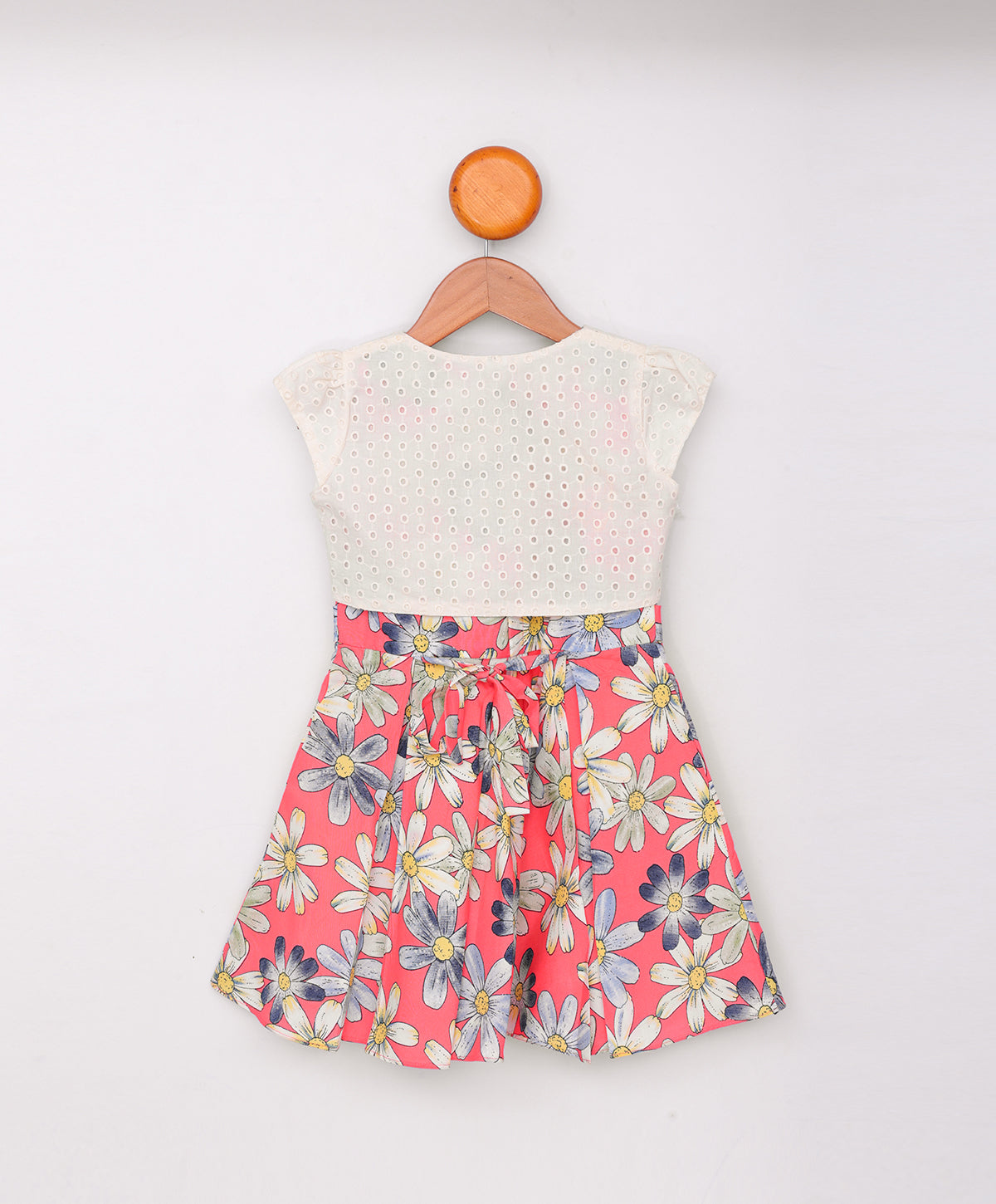 Enfance Cap Sleeves Floral Printed Dress With Jacket-Peach
