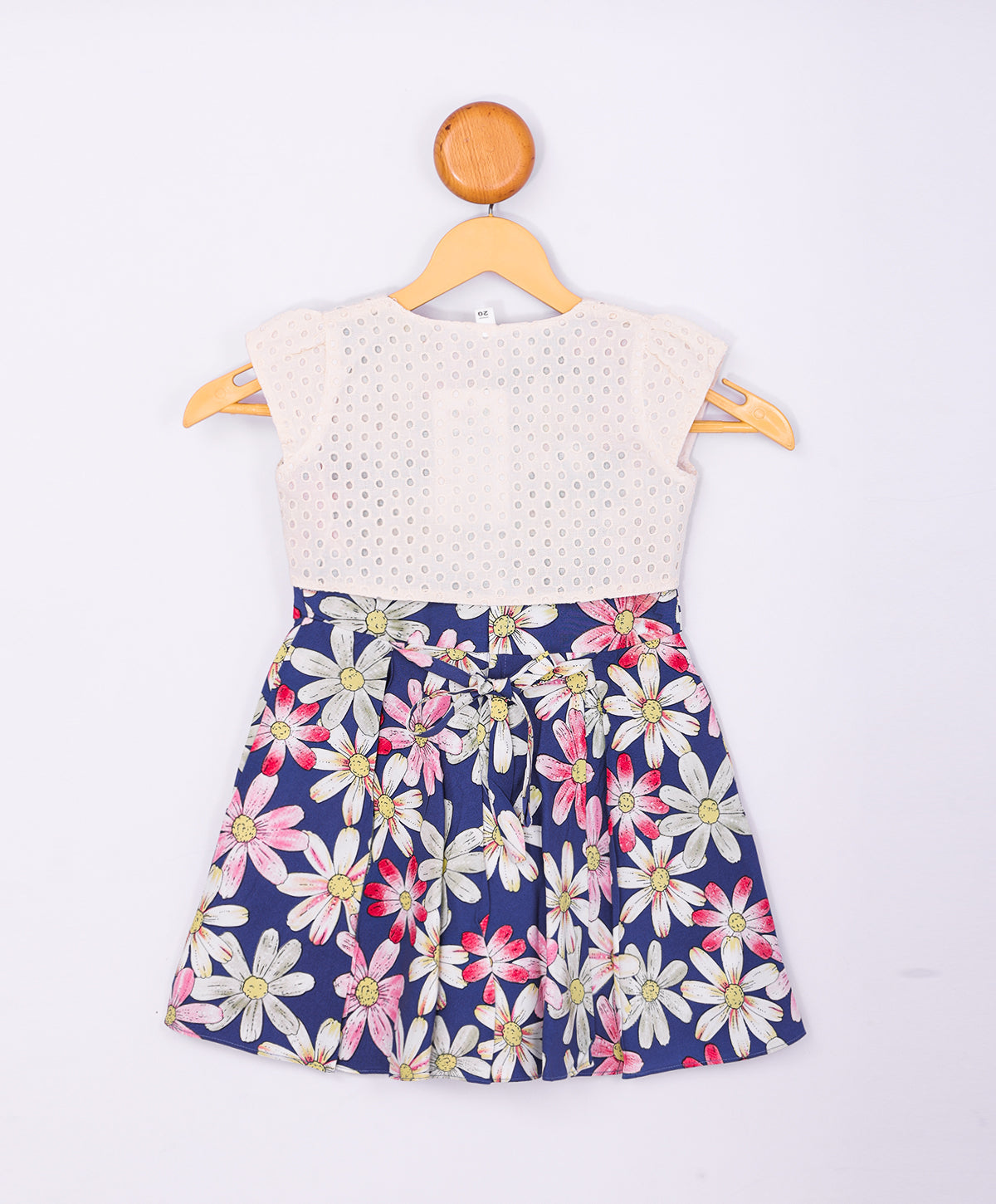 Enfance Cap Sleeves Floral Printed Dress With Jacket-D.Blue