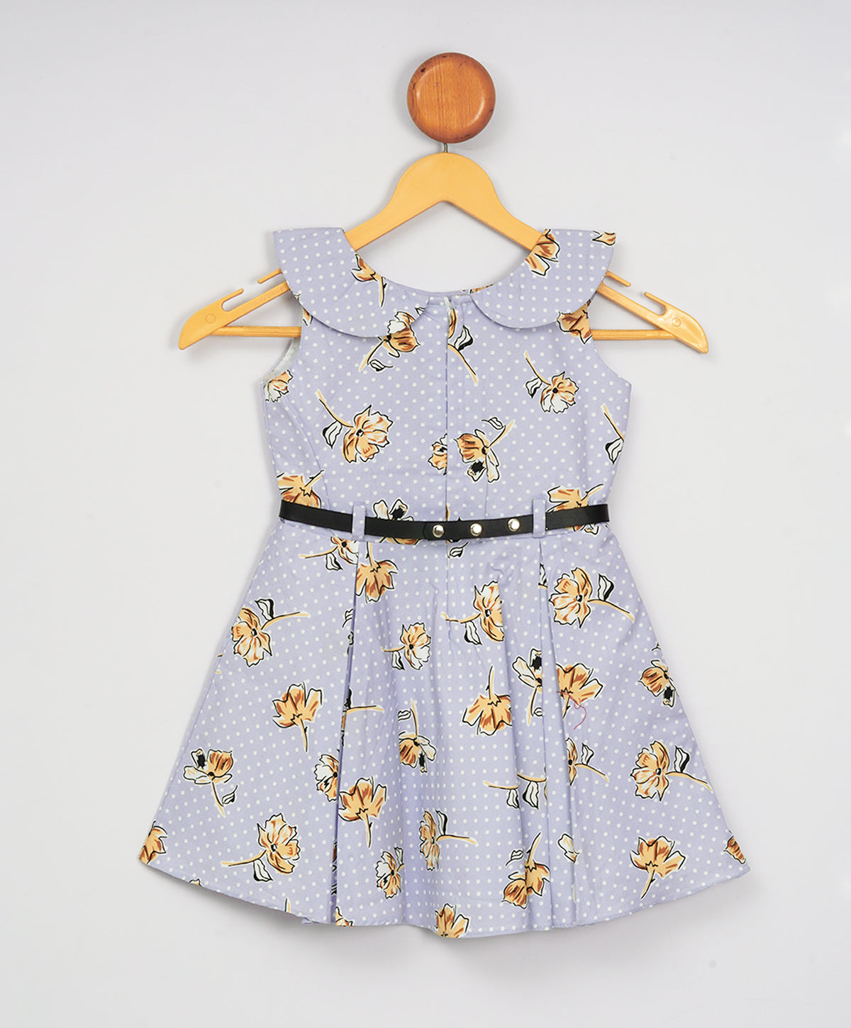 Enfance Cap Sleeves Floral Printed Box Pleated Fit & Flare Dress-Dust Pink