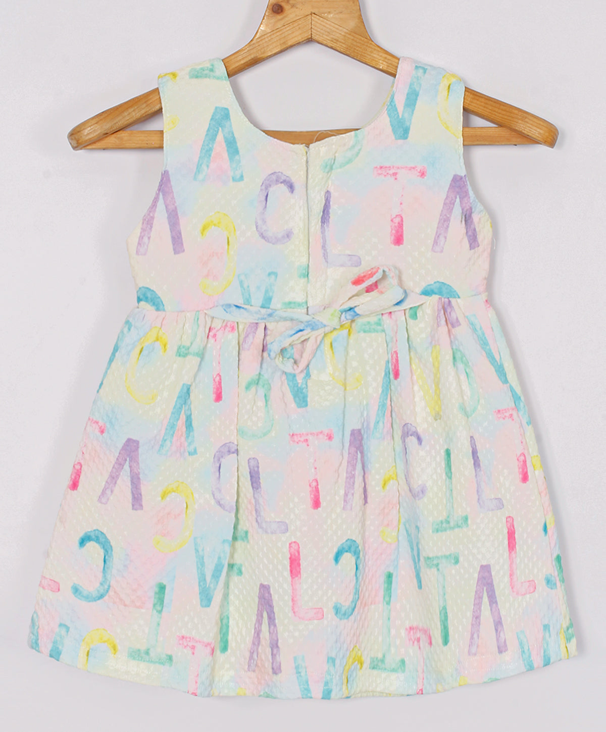 Enfance Sleeveless Alphabet Printed Casual Dress - Pink