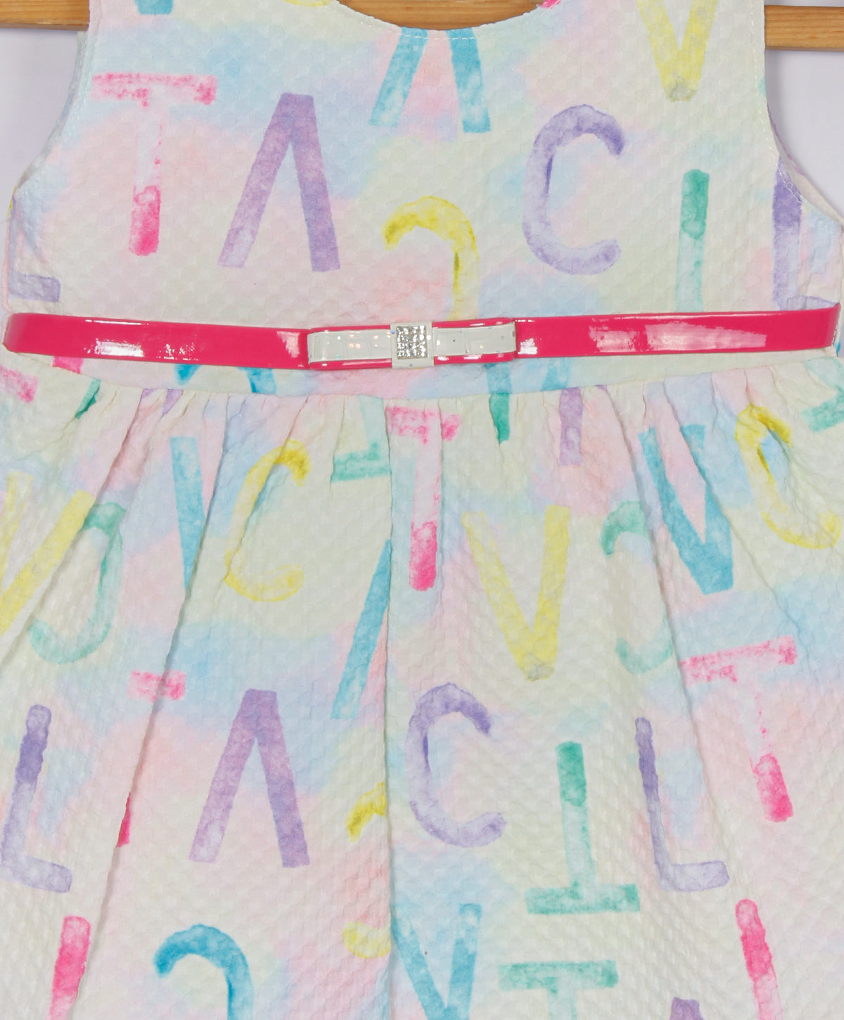 Enfance Sleeveless Alphabet Printed Casual Dress - Pink