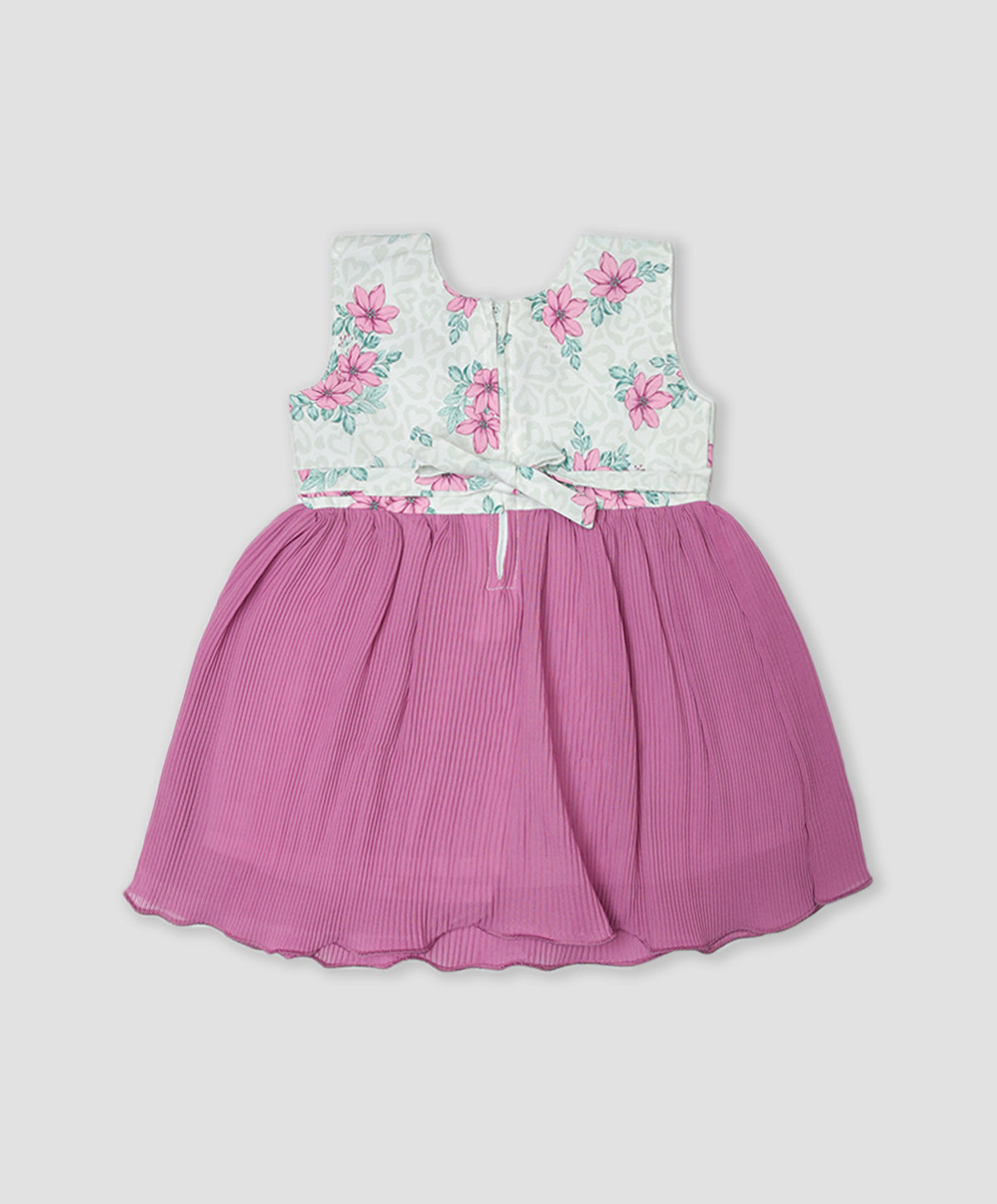 Enfance Sleeveless Flower Printed Casual Dress-Onion Pink