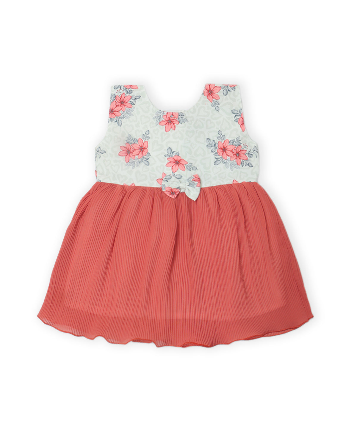 Enfance Sleeveless Flower Printed Casual Dress-Peach