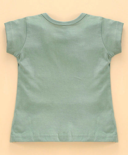 Enfance  Half sleeves Cutie Kitty Printed Girls Night Suit - Green