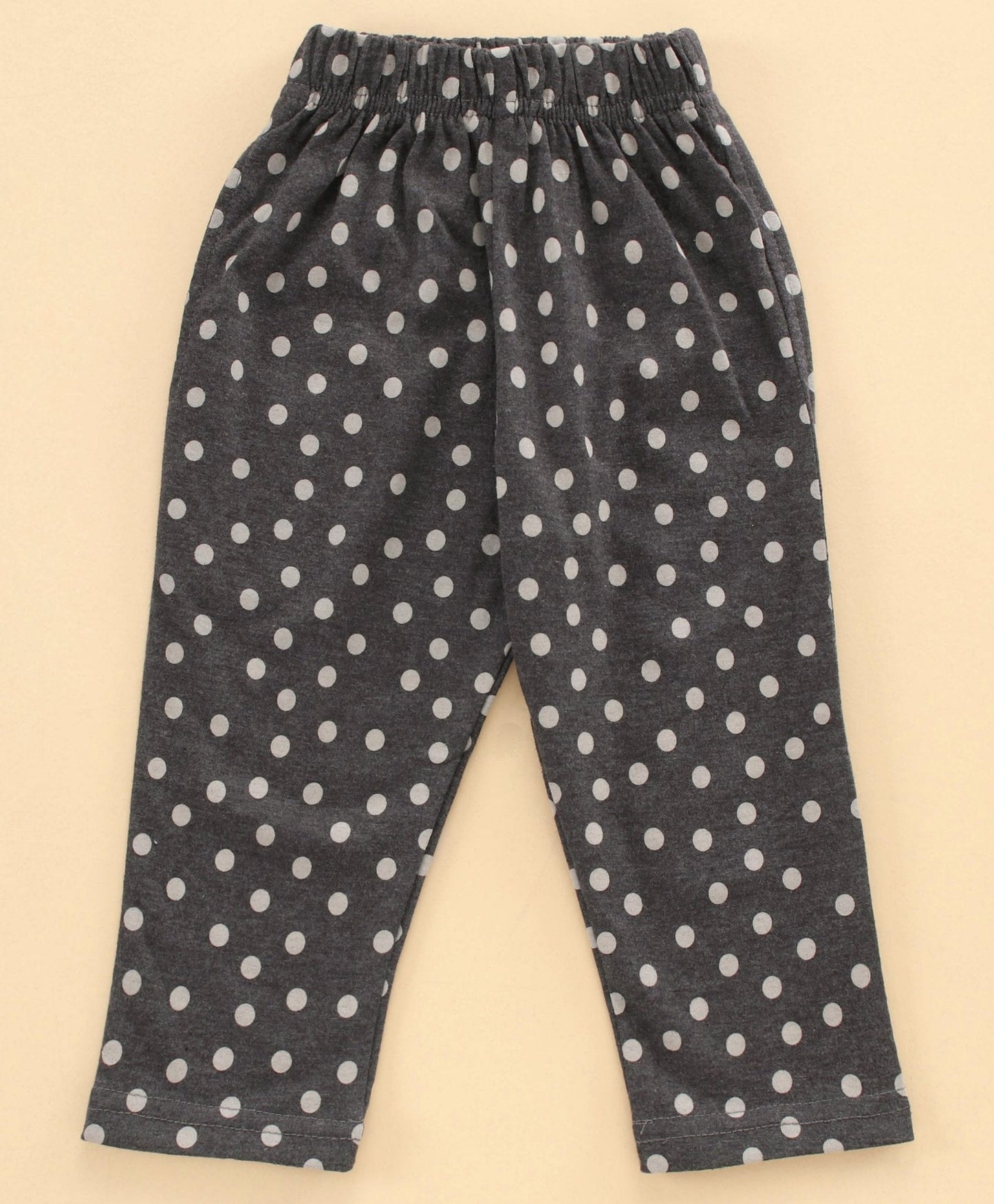 Enfance  Half sleeves Cat Printed Tess With Polka Dot Pant Girls Night Suit - Green
