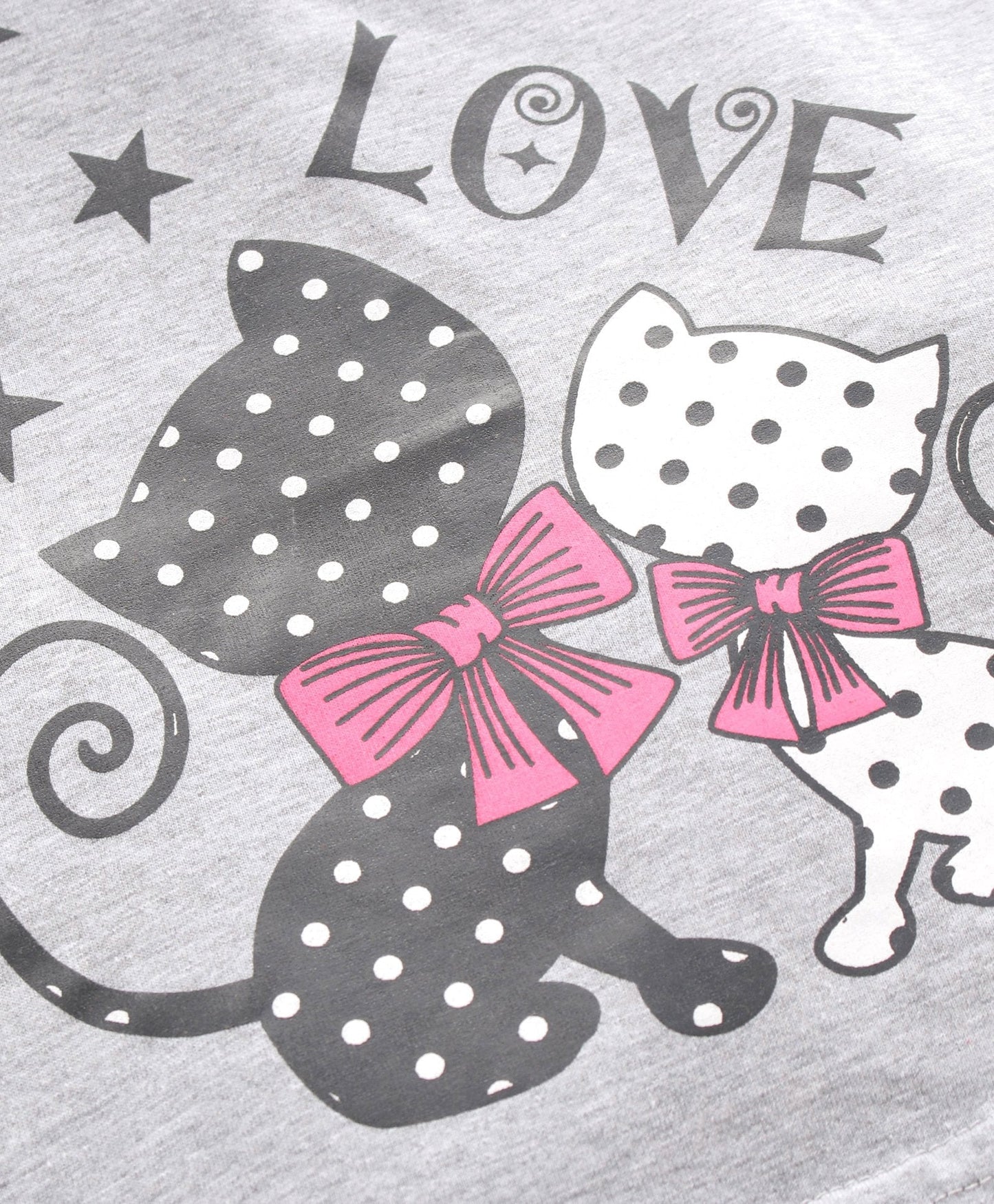 Enfance  Half sleeves Cat Printed Tess With Polka Dot Pant Girls Night Suit - Green