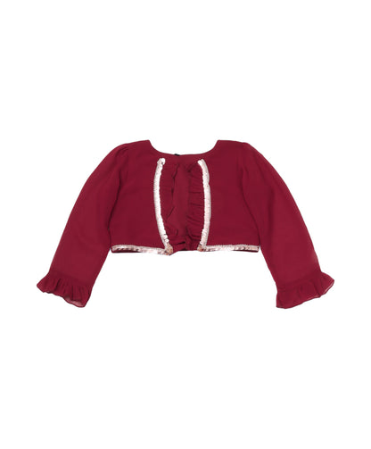 Enfance Cotton Woven Full Sleeves Kurti Palazzo And Dupatta With Ikat Print - Maroon