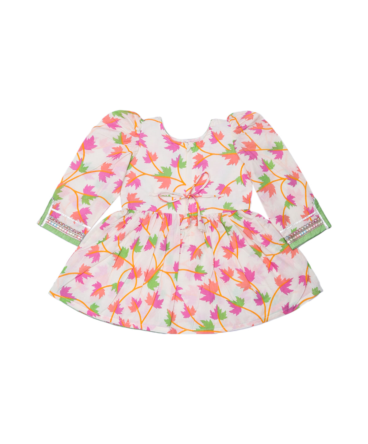 Enfance Three Fourth Sleeves Floral Printed & Sequin Embellished Kurta & Sharara Set - Green