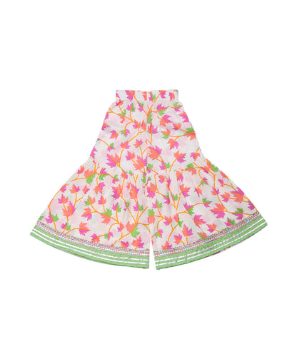 Enfance Three Fourth Sleeves Floral Printed & Sequin Embellished Kurta & Sharara Set - Green