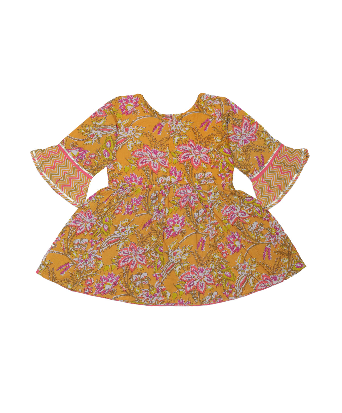 Enfance Cambric Three Fourth Sleeves Kurti Palazzo and Dupatta Set Floral Paisley Print - Pink