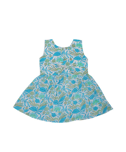 Enfance Three Fourth Sleeves Floral Printed & Gota Lace Embellished Coordinating Kurta & Pant Set - S.Blue