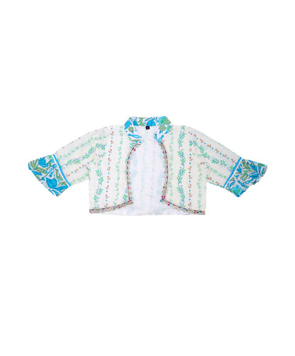 Enfance Three Fourth Sleeves Floral Printed & Gota Lace Embellished Coordinating Kurta & Pant Set - S.Blue