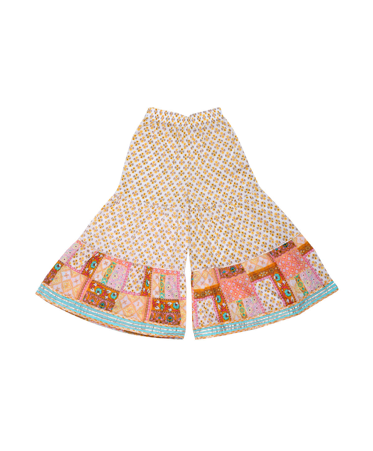 Enfance Three Fourth Sleeves Bandhej Printed Kurta And Sharara -S.Green