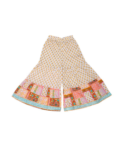Enfance Three Fourth Sleeves Bandhej Printed Kurta And Sharara -S.Green